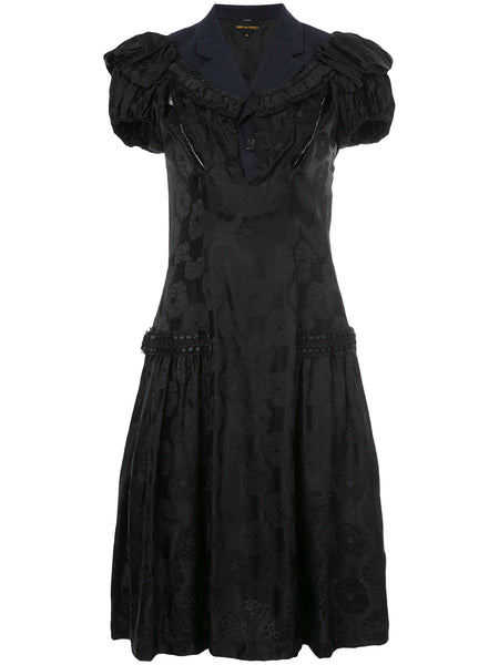 COMME DES GARÇONS contrast lapel jacquard dress