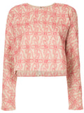 COMME DES GARÇONS floral embroidery cropped top