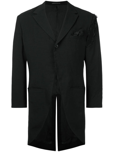 YOHJI YAMAMOTO Pour Homme distressed-detail mourning coat