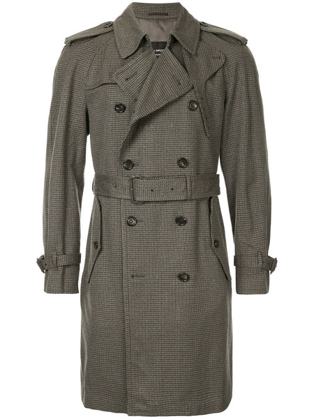 COMME DES GARÇONS pied-de-poule trench coat