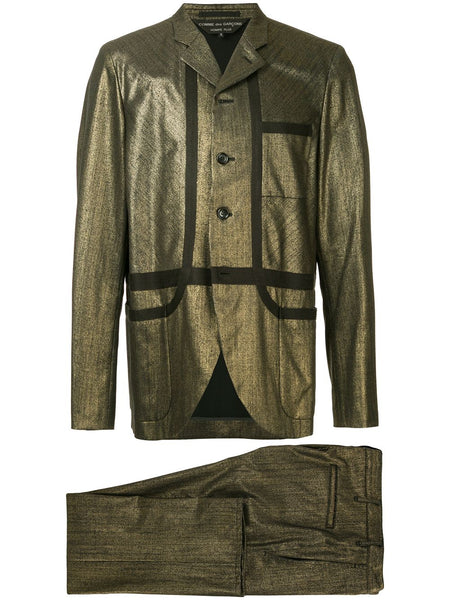COMME DES GARÇONS Homme Plus contrast tape metallic suit