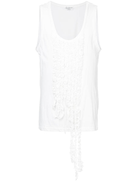 YOHJI YAMAMOTO ruffled appliqué tank