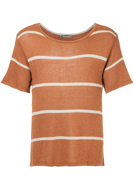 ISSEY MIYAKE striped knitted T-shirt