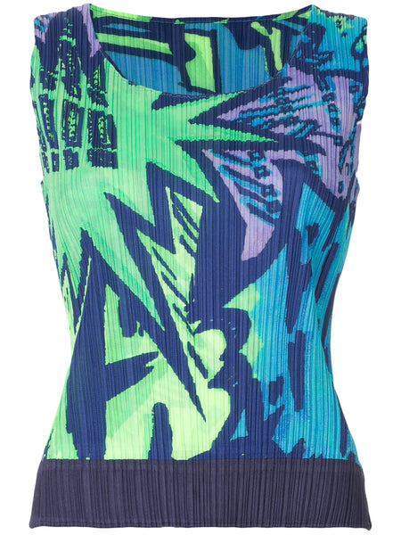ISSEY MIYAKE pop art pleated tank