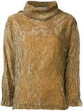 ISSEY MIYAKE crinkle pleated velvet blouse