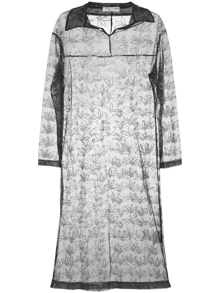 COMME DES GARÇONS rubberised flower sheer dress
