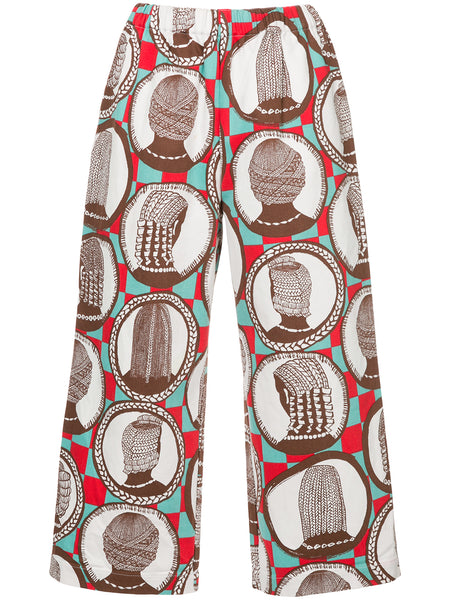 COMME DES GARÇONS hairbraid print cropped trousers