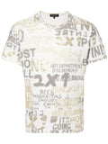 COMME DES GARÇONS Homme Plus metallic text print T-shirt