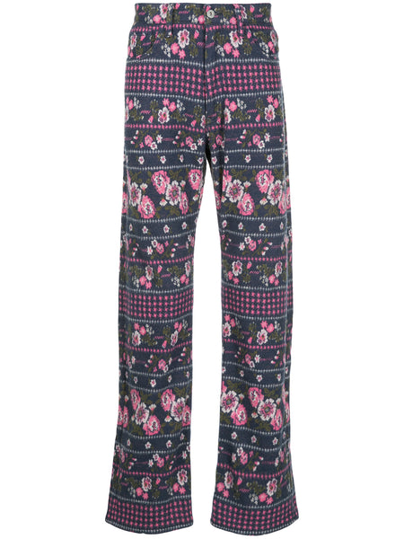JUNYA WATANABE COMME DES GARÇONS tapestry pattern slim trousers