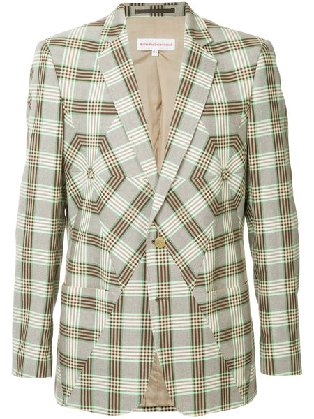 WALTER VAN BEIRENDONCK checked panel blazer