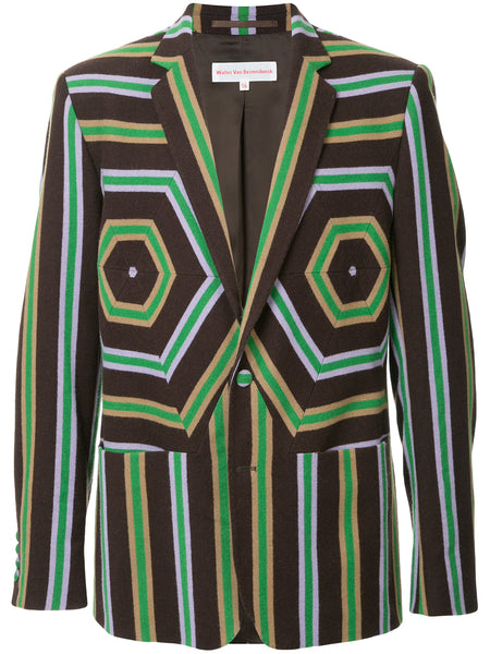 WALTER VAN BEIRENDONCK striped panel blazer