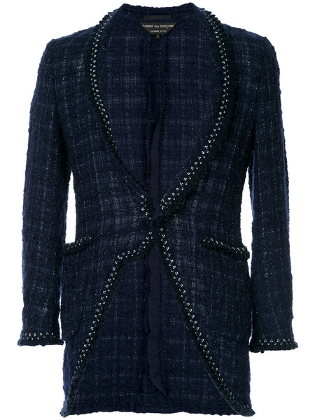 COMME DES GARÇONS Homme Plus contrast stitch bouclé jacket