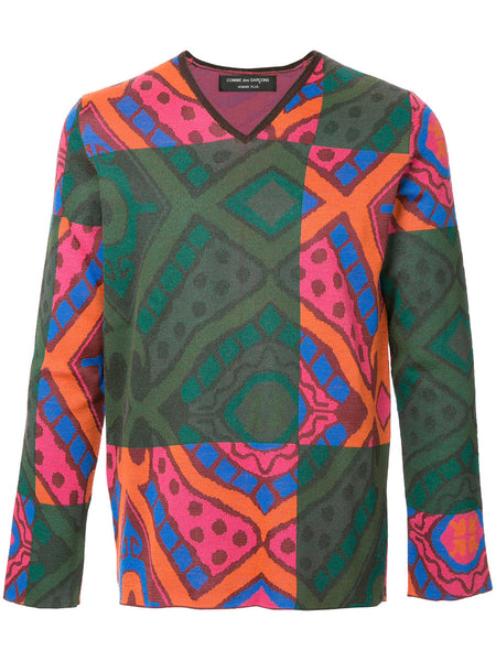 COMME DES GARÇONS Homme Plus patterned colour block jumper