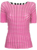 ISSEY MIYAKE striped pleated top