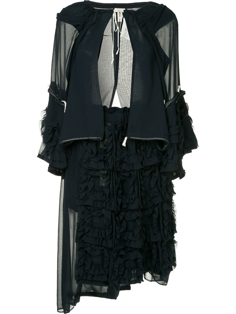 COMME DES GARÇONS layered frilled jacket and dress ensemble