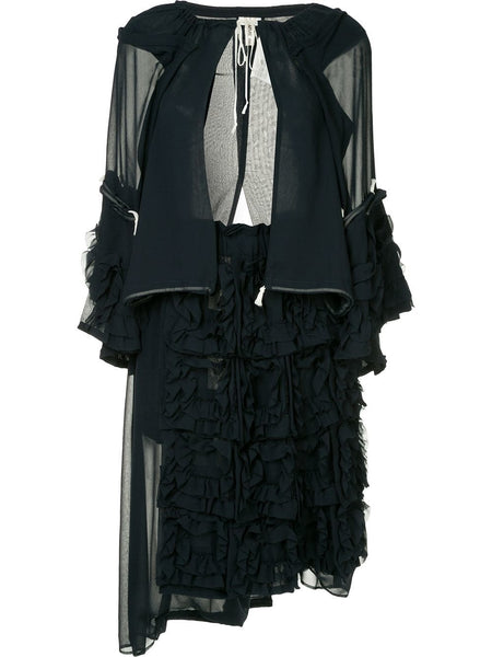 COMME DES GARÇONS layered frilled jacket and dress ensemble