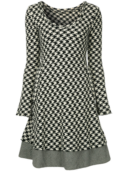YOHJI YAMAMOTO houndstooth flared dress
