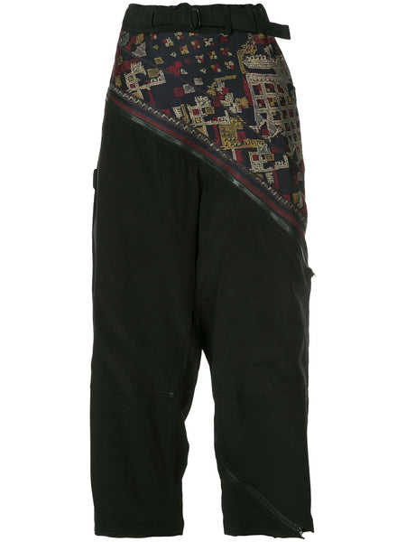 YOHJI YAMAMOTO contrast cropped trousers