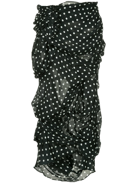 COMME DES GARÇONS polka-dot ruched skirt