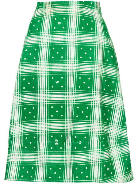 WALTER VAN BEIRENDONCK check midi skirt