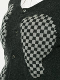 COMME DES GARÇONS check contrast fitted cardigan