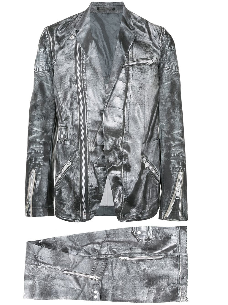 YOHJI YAMAMOTO Pour Homme leather print suit