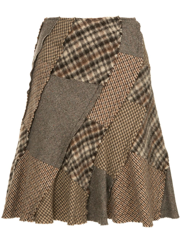 COMME DES GARÇONS textured patchwork skirt