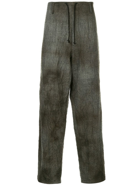 YOHJI YAMAMOTO Pour Homme drawstring houndstooth trousers