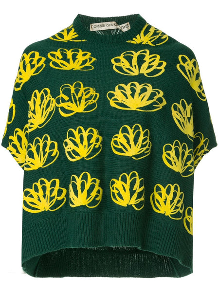 COMME des GARÇONS flower patterned knit jumper