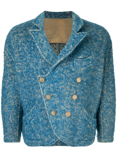 YOHJI YAMAMOTO oversized double-breasted tweed jacket