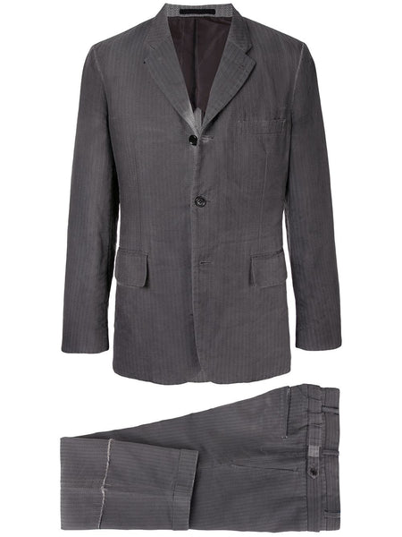 COMME DES GARÇONS pinstriped distressed two-piece suit