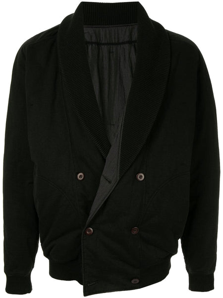 ISSEY MIYAKE shawl lapel logo bomber jacket