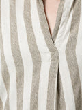 ISSEY MIYAKE band collar striped shirt