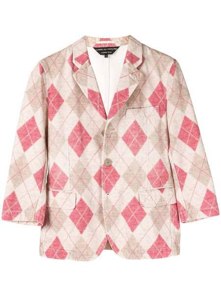 COMME DES GARÇONS argyle pattern blazer