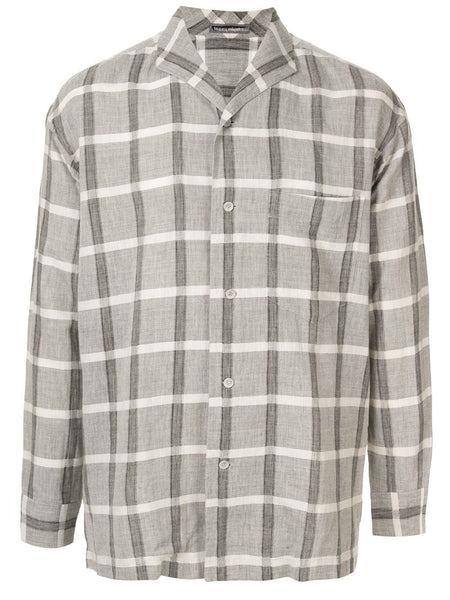 ISSEY MIYAKE checked straight shirt