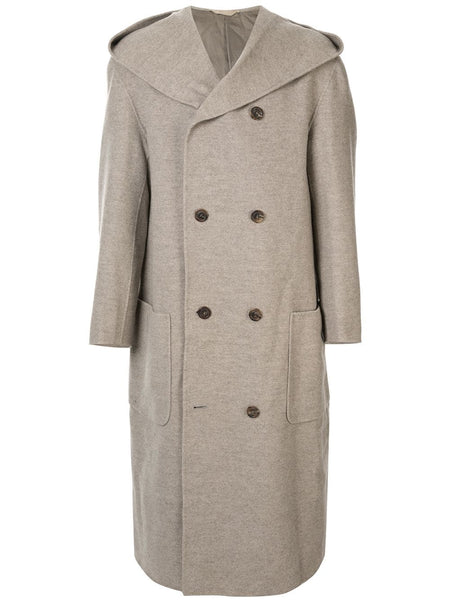 ISSEY MIYAKE hooded wool overcoat
