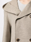 ISSEY MIYAKE hooded wool overcoat