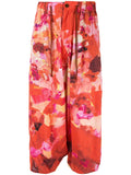 YOHJI YAMAMOTO floral drawstring cropped trousers