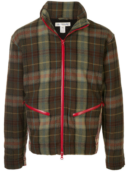 COMME DES GARÇONS tartan mesh lining jacket