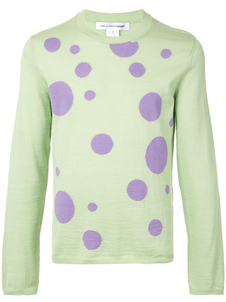 COMME DES GARÇONS spotted crew neck jumper