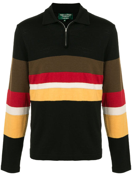 COMME DES GARÇONS zipped neck long-sleeved polo shirt