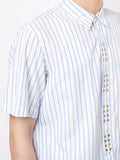 COMME DES GARÇONS striped studded shirt