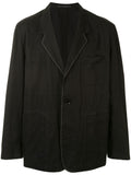 Yohji Yamamoto contrast stitch buttoned blazer