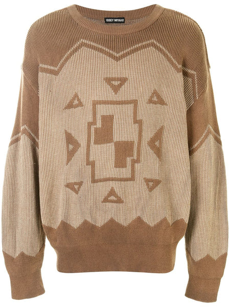 Issey Miyake geometric embroidery jumper