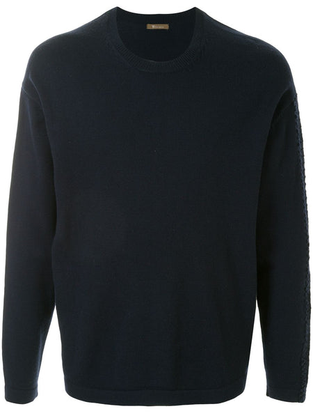 Yohji Yamamoto crochet-sleeve jumper