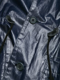 Yohji Yamamoto varnish effect hooded raincoat