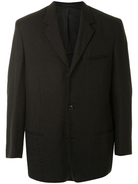 Yohji Yamamoto stitching detailing notched blazer