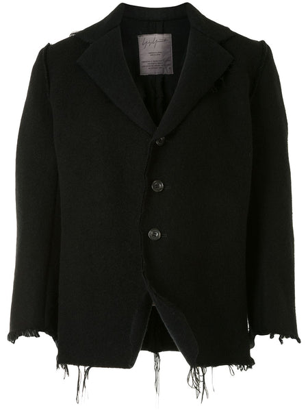 Yohji Yamamoto distressed slim-fit jacket