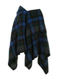 Comme Des Garçons tartan rag asymmetric skirt
