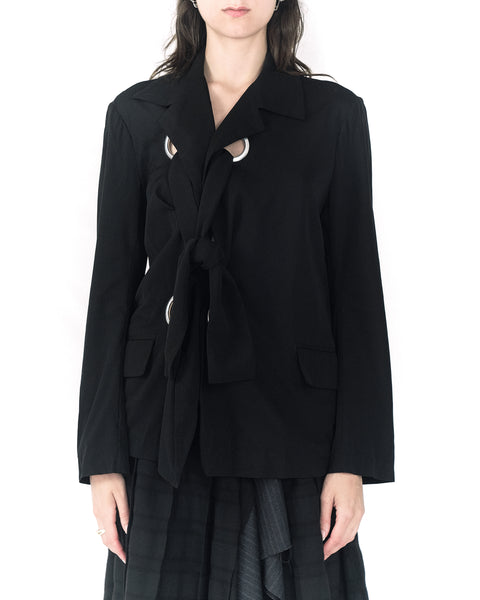 Yohji Yamamoto metal eyelet tie up jacket